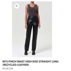 Agolde Black High Rise Leather Pants